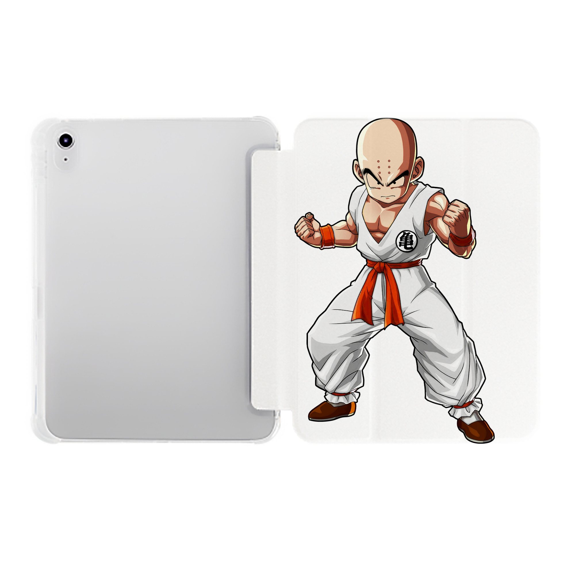 （画像用） ドラゴンボール クリリン DRAGON BALL krillin IPad ケース ペン収納付き 三つ折りスタンド PUレザー×シリコン 対応機種9.5/10.5/10.9インチ